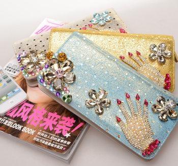 Buy cheap new female long zipper wallet,damond wallet from wholesalers