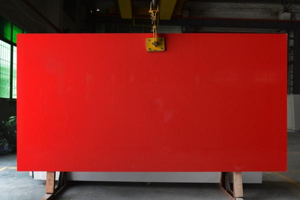 Buy cheap High Hardness Pure Red Colorful Quartz Stone Slab For Countertop from wholesalers
