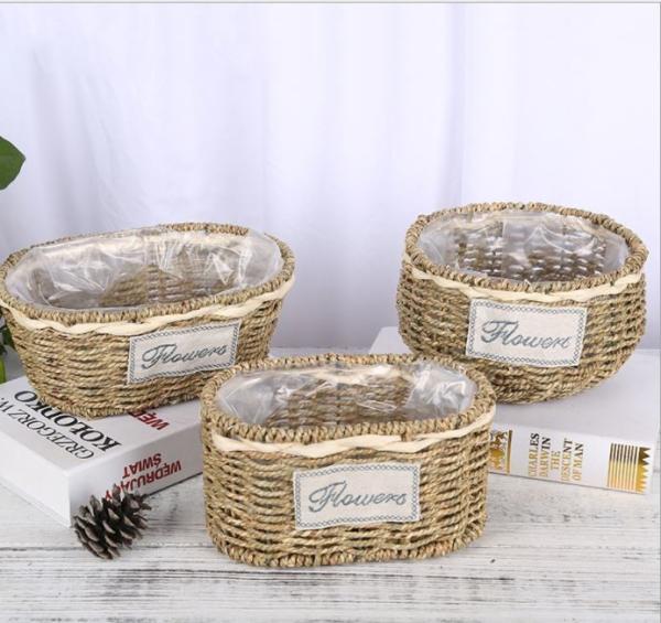 Buy cheap Creative Grass Woven Flower Pot Basket from wholesalers