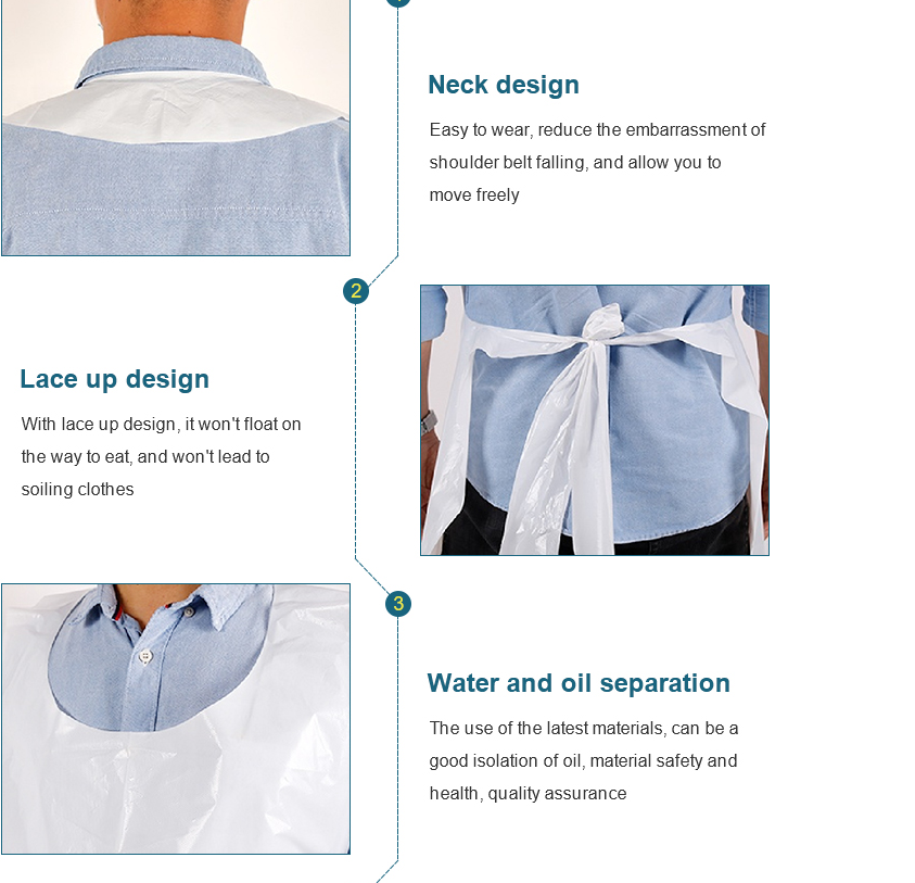 HDPE Disposable CPE Apron Adults Biodegradable Disposable Plastic Apron Medical