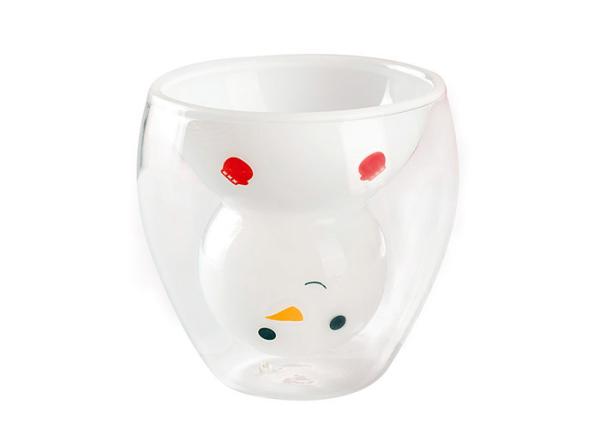 Buy cheap Double Snowman Personalized Glass Cup Cute Animal Christmas Gift Eco - Friendly from wholesalers