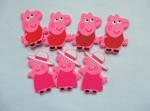 Funny 3d Cartoon Pig Shape Rubber Fridge Magnet PVC In Pink Color , Best Tourist