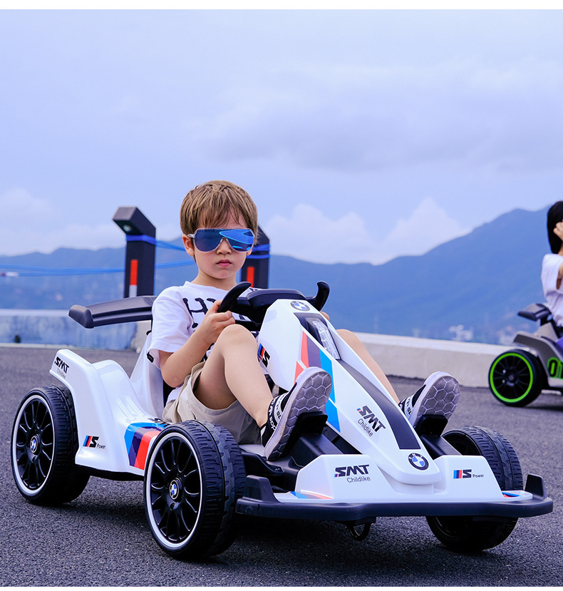 PP Material Children's 12V Electric Ride On Kart Car with Double-Drive Drift Function