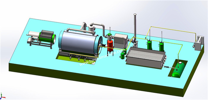 30ton Continuous Waste Plastic Scrap Tyre Recycling Pyrolysis To Oil Plant