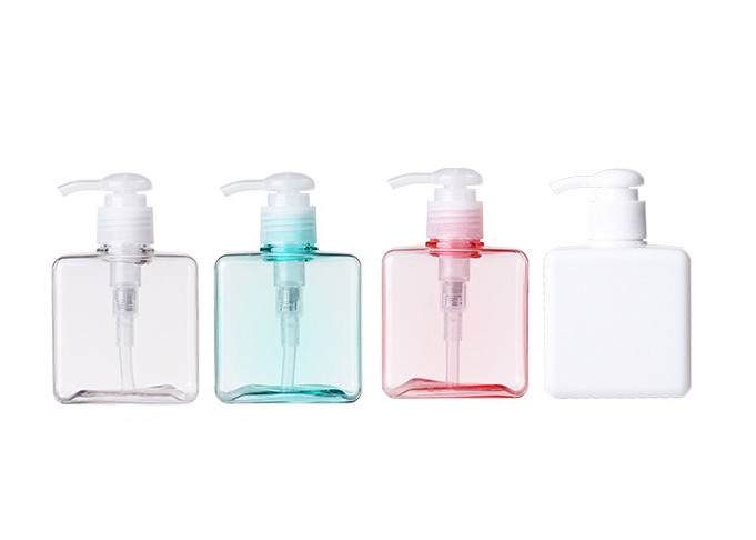 Square Shape Body Cosmetic PETG Bottle 250ml Capacity PP Pump Material Durable