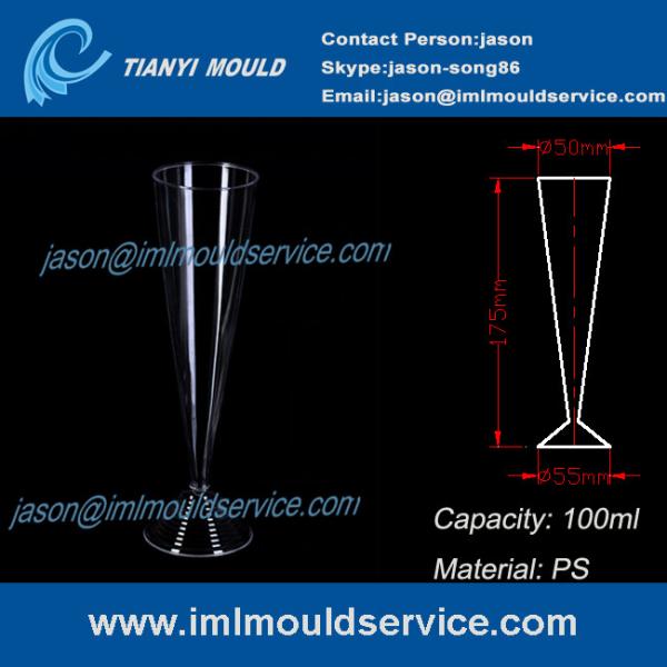 Buy cheap PS 3.3 OZ disposable plastic customized wine glasses and cup mold /dessert wine cup mould from wholesalers