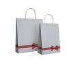Buy cheap Customized logo silver hot-stamping logo luxury paper gift bags wholesale,paper bag printing with silk handle and from wholesalers