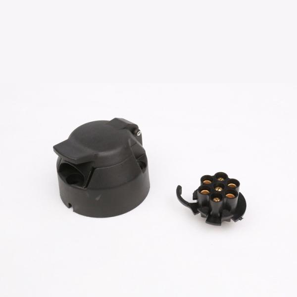 Waterproof Trailer Socket 7 Pin Electrical Connector Black Color Long Maintenanc