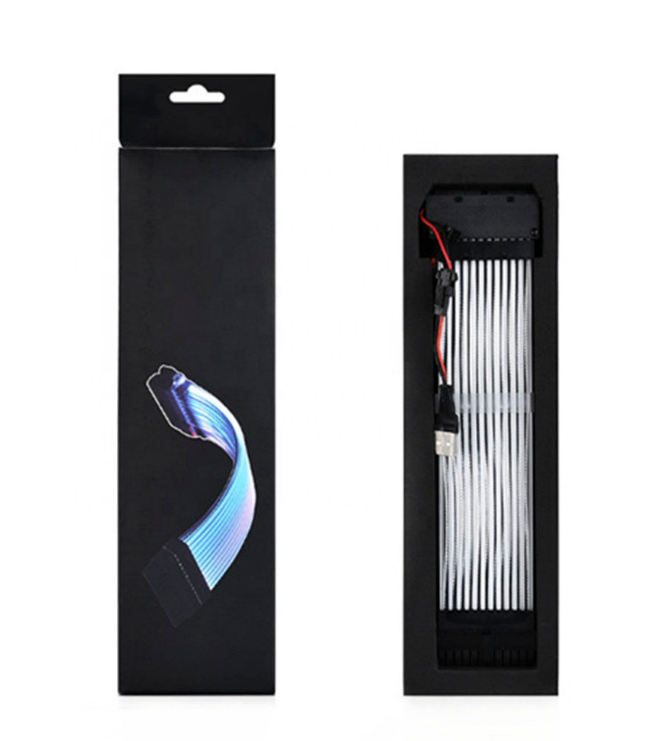 Double Layer 24Pin Female to Male RGB Lights Extension Cable 200mm 18 AWG