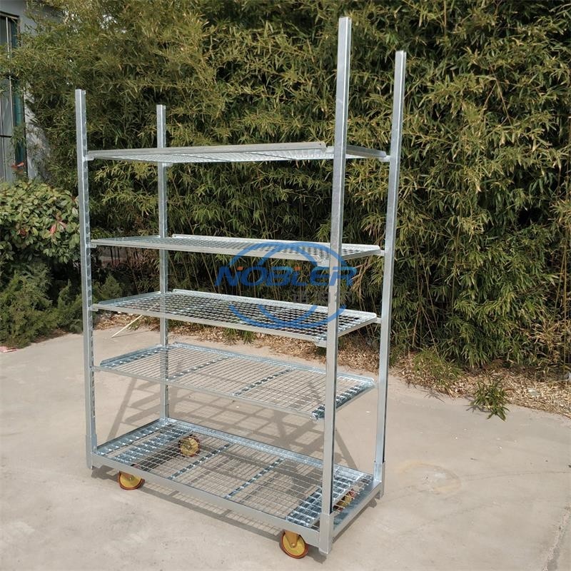 Indoor Metal Mesh Danish Trolley For Dutch Flower Planting