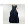 Buy cheap Wine Navy Blue Long Tail Gown , Heavy Beaded 2 In 1 Formal Ball Gowns Long Sleeve from wholesalers