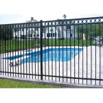 Outdoor Wrought Iron Steel Fence Metal Picket Galvanized Black 6ftx8ft