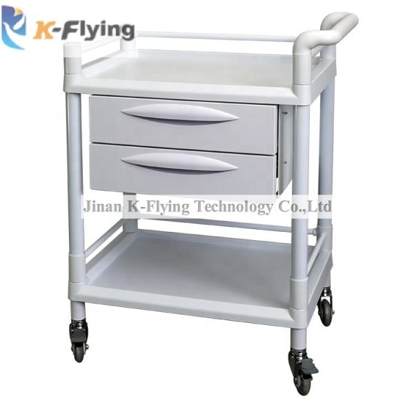 Buy cheap ISO 13485 Two Shelf Medical Trolley Cart Four Steel Pipes from wholesalers