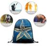 Buy cheap Summer Starfish Drawstring Grip Bags Dark Blue Ocean Animals String Bag Outdoor Sports Storage Bag Lightweight Durable from wholesalers