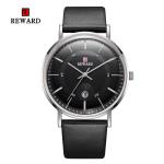 SGS Mens Leather Strap Watches 2.5D Mineral Glass Three Hand 3 Atm Water