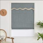 Modern smart remote motorized blue grey brown fabric Roman blinds customized for