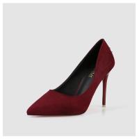 Buy cheap Suede PU Women Pointed Toe Pumps 80mm heel polished tailoring product