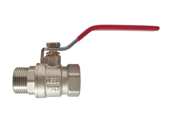 Buy cheap Male x Female Thread Brass Ball Valve with Lever Steel Handle and Grip from wholesalers