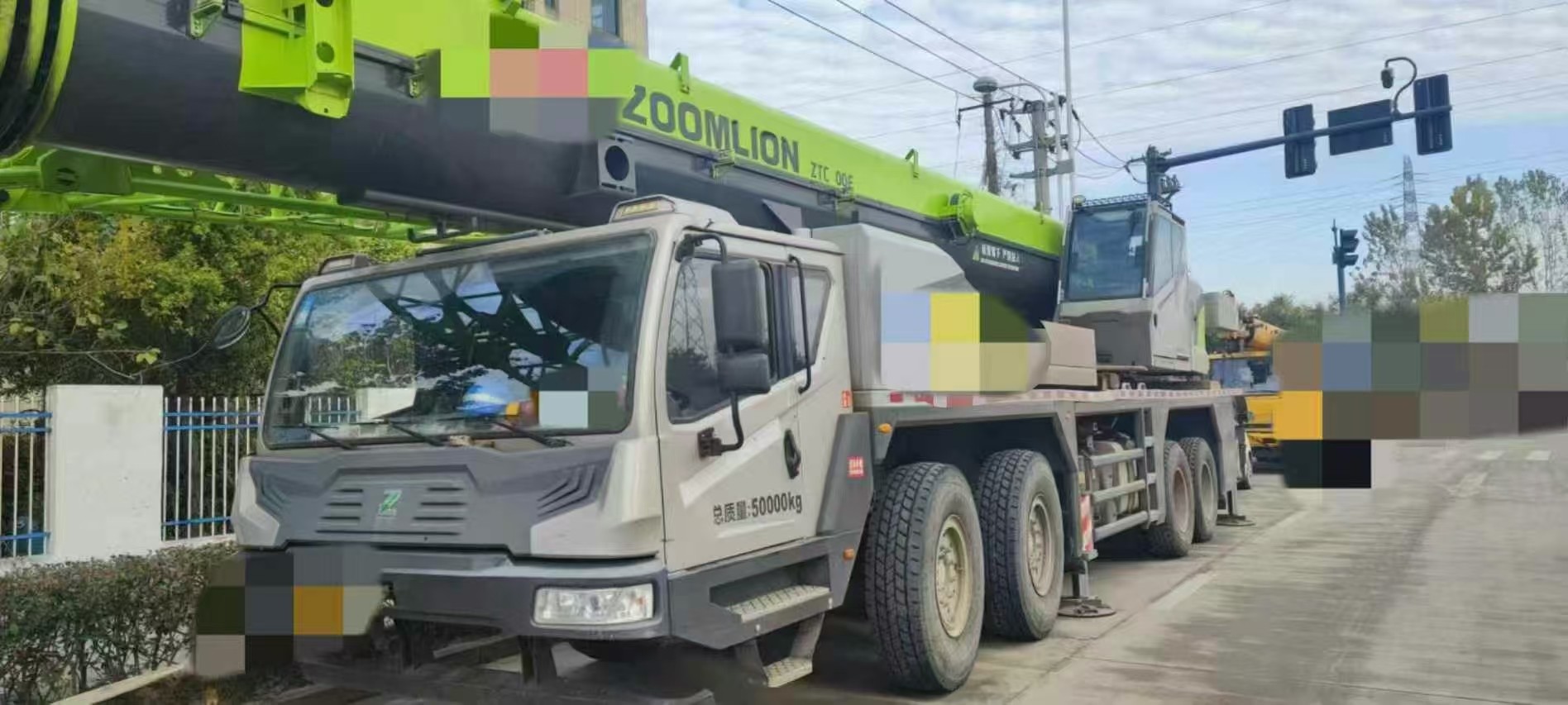 Five Arms Green Used Boom Truck Crane Professional With High Efficiency