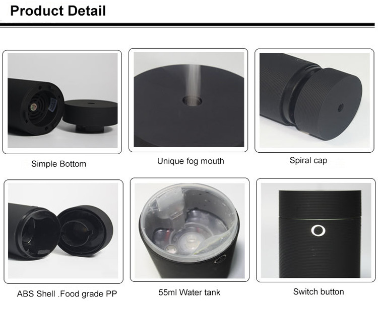 Auto Shut Off 55ml USB rubber Appearance Portable Plastic Essential Oil Aroma Diffuser