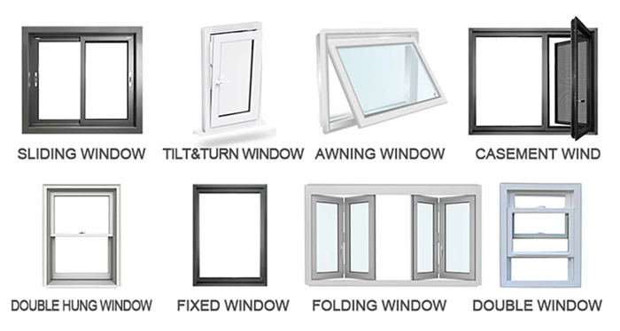 UPVC Casement Windows With Mesh 60 Series UPVC Windows