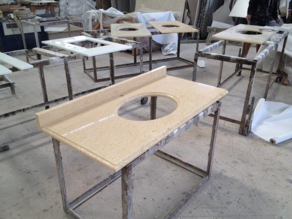Buy cheap Restroom / Bath Prefabricated Vanity Tops , Natural Marble Slab Countertop from wholesalers