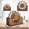 Buy cheap New Creative Sunflower Carved Solid Wood Napkin Holder Stylish Wooden Tissue Dispenser for Restaurant Table Decoration from wholesalers