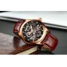 Buy cheap KINYUED oem waterproof custom logo leather fashion tourbillon skeleton wrist watch luxury automatic watches mens watch from wholesalers