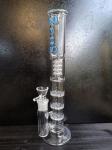 Three Layer Recycler Glass Bong Honeycomb Ablets Filter Bongs 12.5 Inch 18.8mm