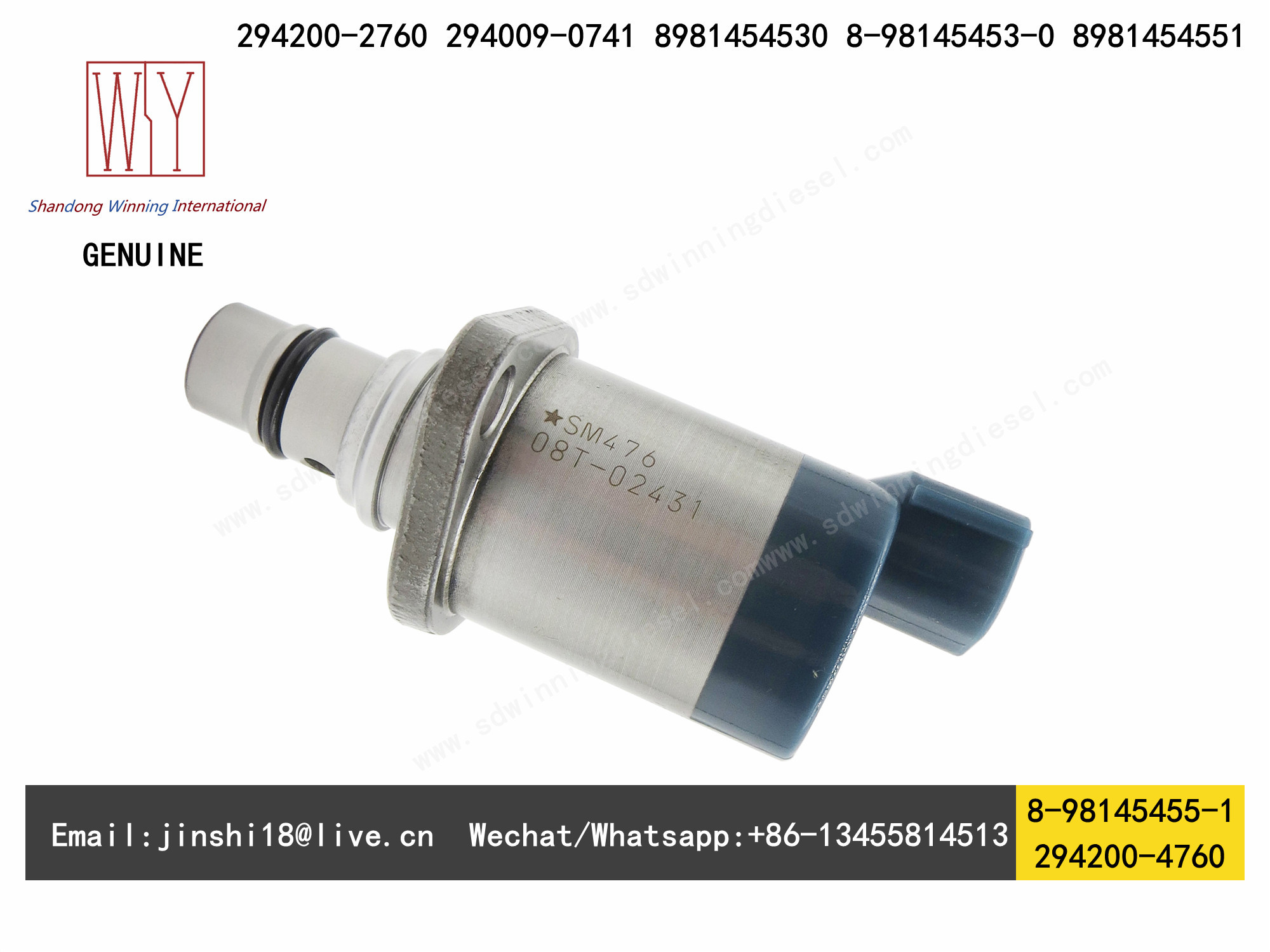 ISUZU Genuine SCV Overhaul Kit 294200-2760, 294200-4760, 294009-0741 for 8981454530, 8-98145453-0, 8981454551, 8-9814545