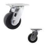 4 Inch Black Solid PP Wheel Swivel Plate Heavy Duty Casters