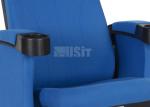 Blue Acrylic Fabric Cinema Chair Theater Movie Seating For Commercial Use