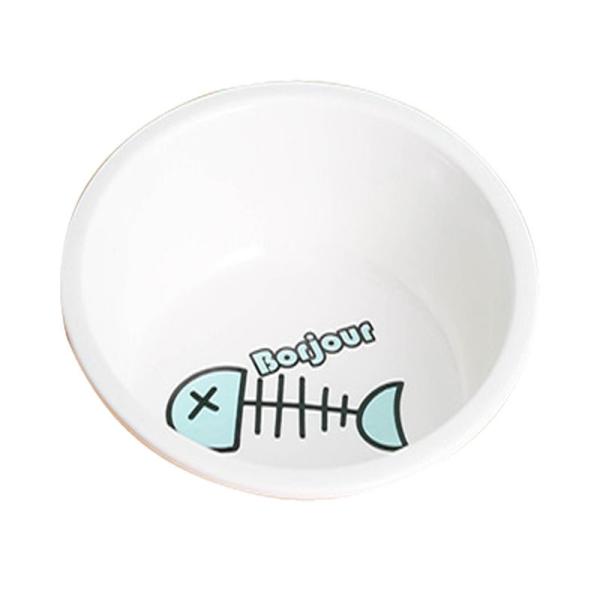 Buy cheap Brazil Bamboo Stand Pet Ceramic Bowl 17*14*8.5cm Paws Fish Double Dog Bowl Stand Ceramic Dog Bowls from wholesalers