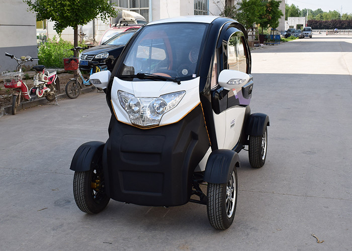 Long Range 1200 W Mini Electric Car White Color With 2 Seats