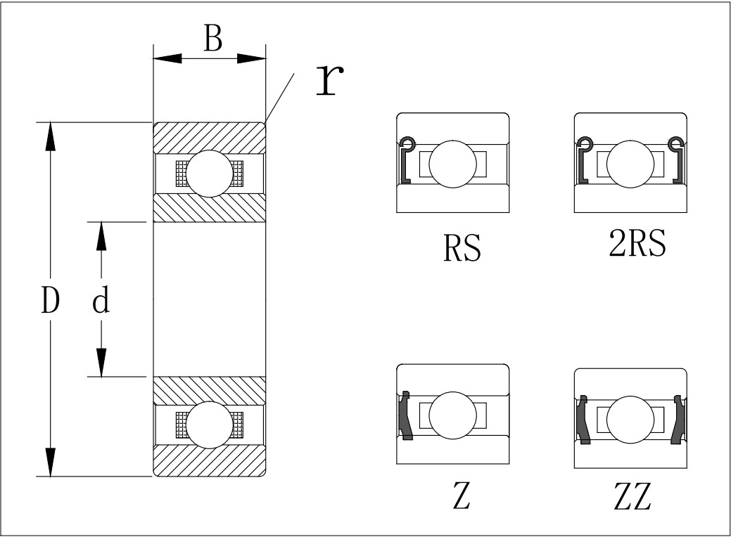 High Precision Smooth Thin Wall Ball Bearings 6700 Zz 6700 Rs 6700 2rs Deep Groove Ball Bearing