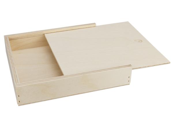 Large Unfinished Wood Box Personalized Natural Color Storage Tray, Wooden Tray