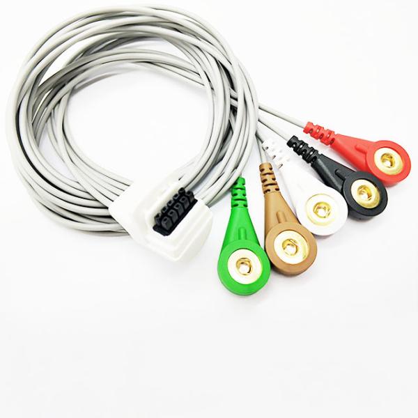 Buy cheap 5 Leads IEC AHA ECG Patient Cable With Snap Type For Holter Recorder from wholesalers