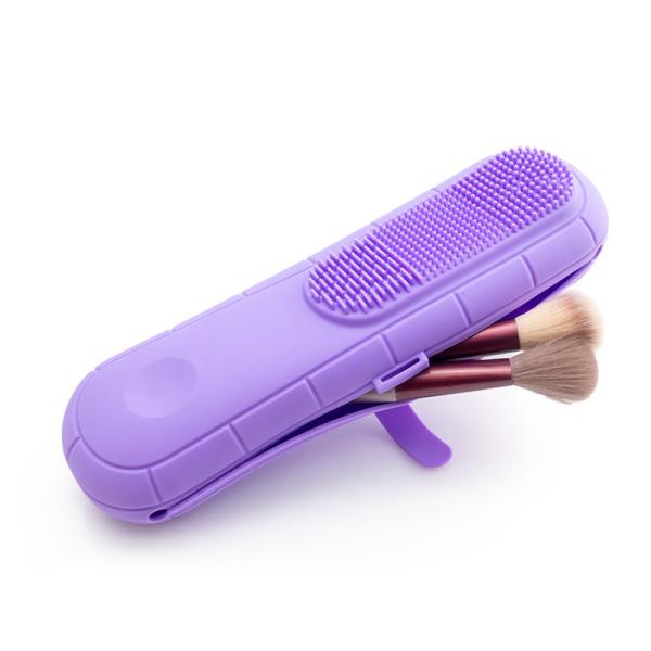 Durable Tasteless Silicone Cosmetic Purse , Tasteless Makeup Brush Holder