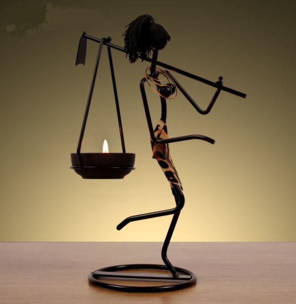 Buy cheap Creative Iron African Girl Candle Holder for Home Decoration from wholesalers