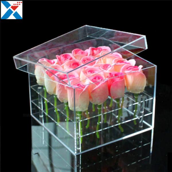 Buy cheap Durable Square Acrylic Flower Box Makeup Organizer Rose Storage Cosmetic Case from wholesalers