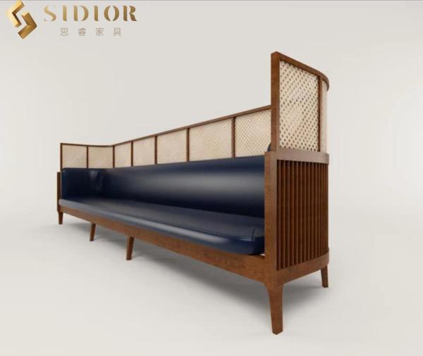 Buy cheap 0.58 CBM Outdoor Restaurant Booth Seating Solid Wood Frame 90cm Height from wholesalers