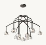 Bedroom Crystal Modern Hemisphere Round Chandelier 60W