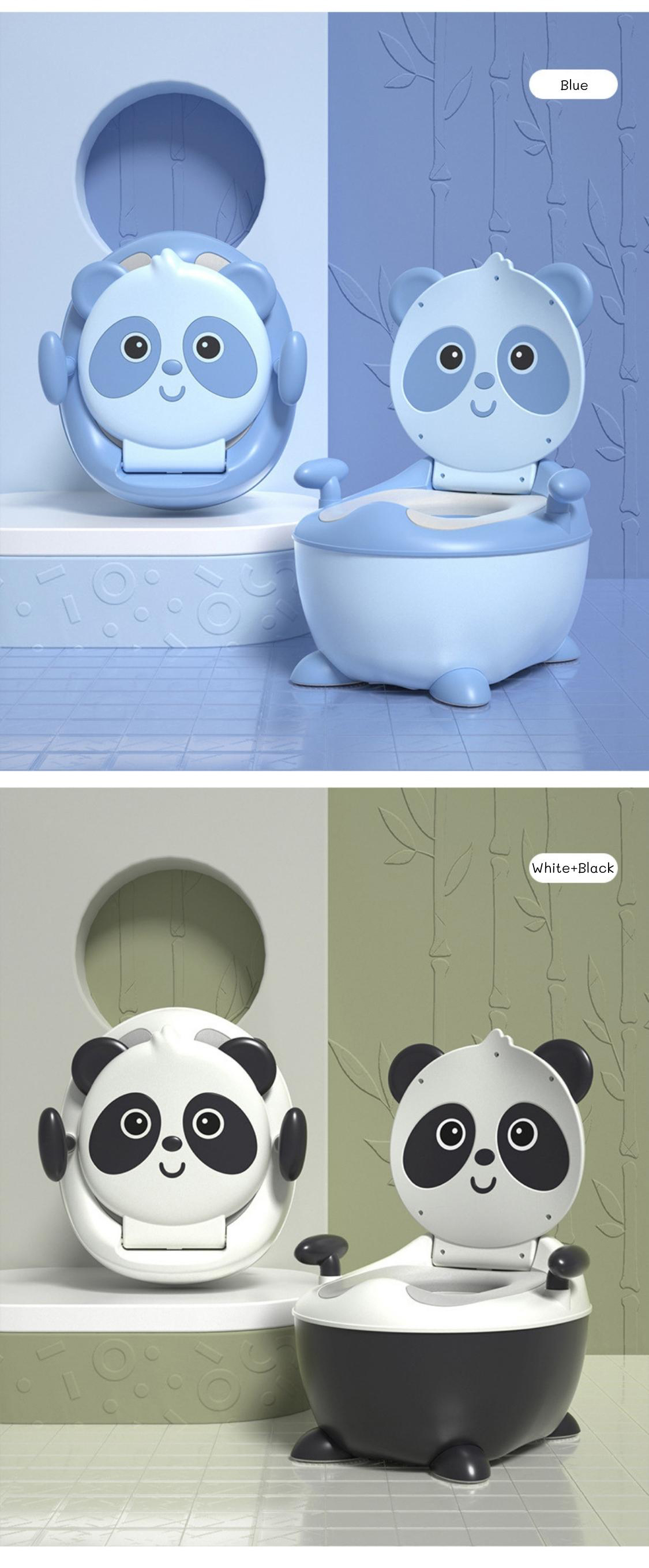 Cartoon Panda Shape Baby Potty Toilet with Custom Logo EN71 Certified Blue/Yellow/White/Black