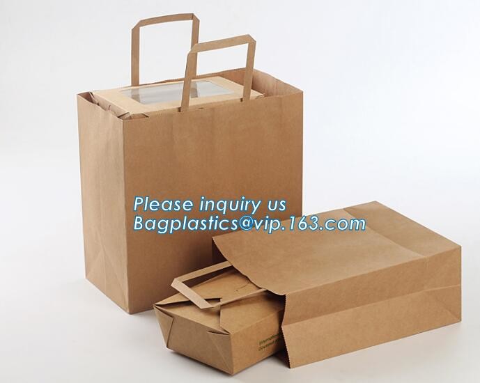 tea brown paper bag with logo print eco friendly With Ribbon Handles wine packaging offset bags,Decorative Paper Bags wi