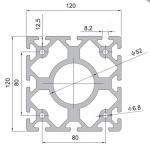 120 Series 8.2mm Slotted Aluminum Extrusion Profiles For Warehouse Shelf