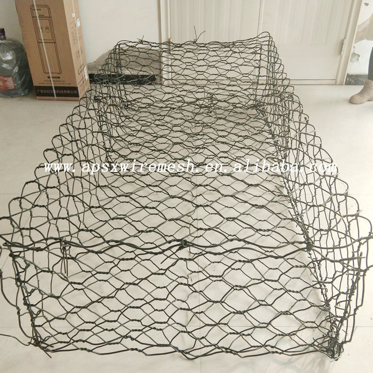 3*1*1 M Gabion Wire Mesh Boxes Hexagonal Hole Galvanized Coated Bridge Protection
