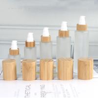 Buy cheap Glass Frosted Bamboo Lotion Pump Bottle 30ml 50ml 60ml product