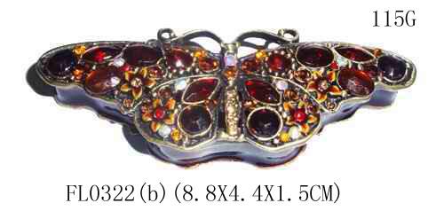 Buy cheap Butterfly trinket box metal necklace jewelry box from wholesalers