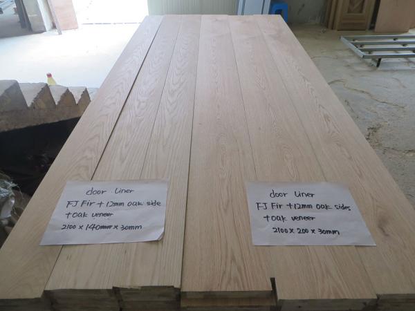 Buy cheap unfinished Oak Veneered Door Liner, 12mm oak lips and Finger Joint Fir Core from wholesalers