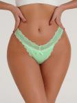 Seamless Lace Underwear For Women Stretchy Casual Thong Low Rise Bow Decor